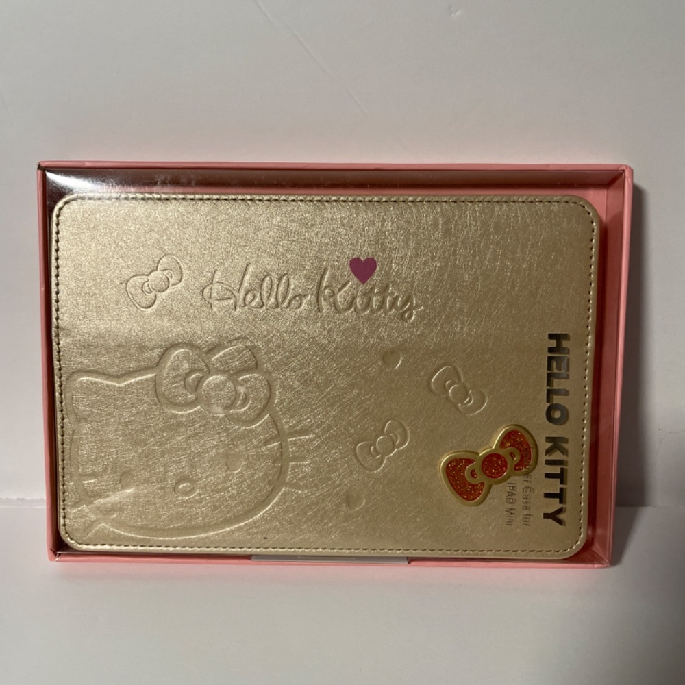 🍀 Hello Kitty Leather Case for iPad Mini - Light Gold Generation 1/2/3 NEW 🍀